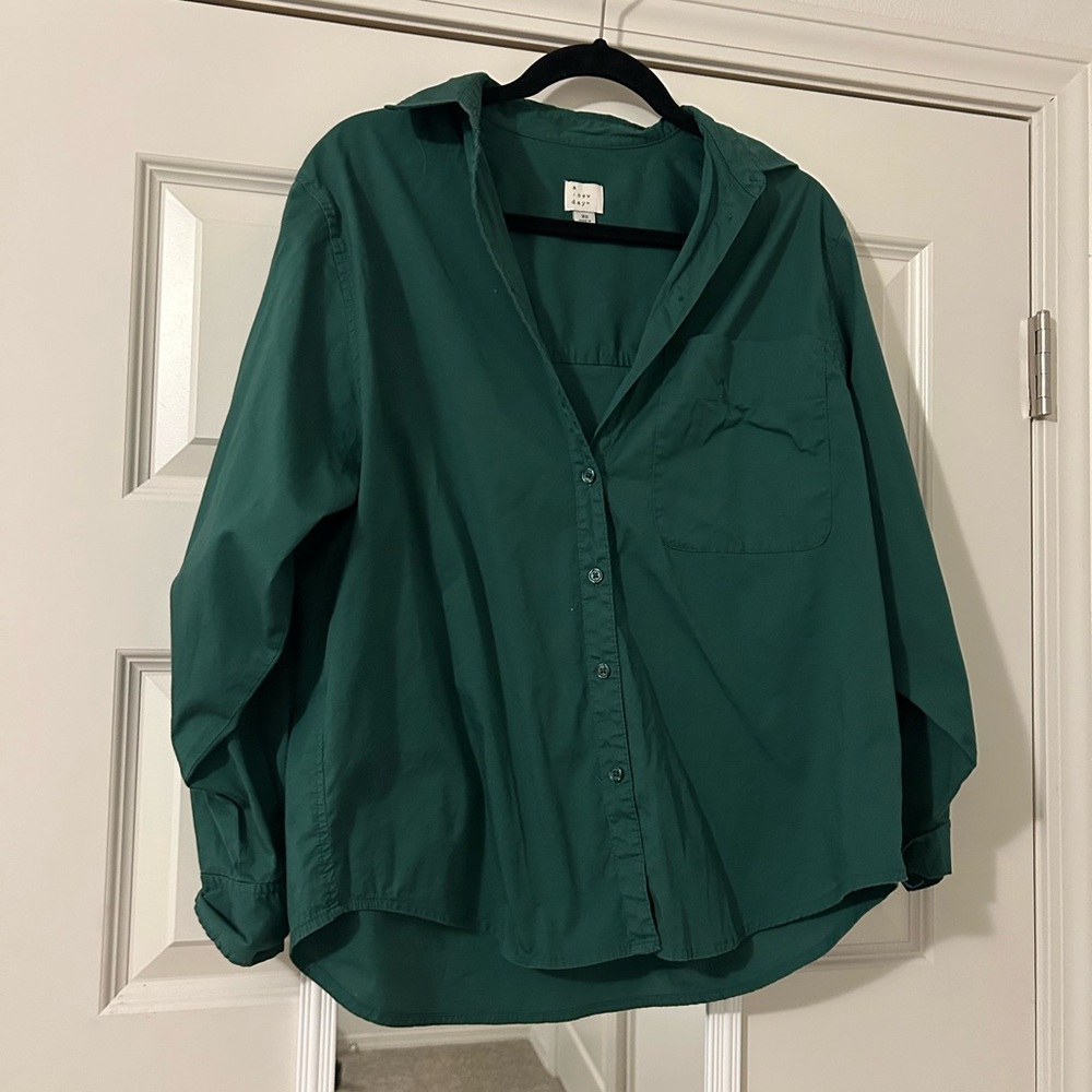 a new day Green Button Down Shirt